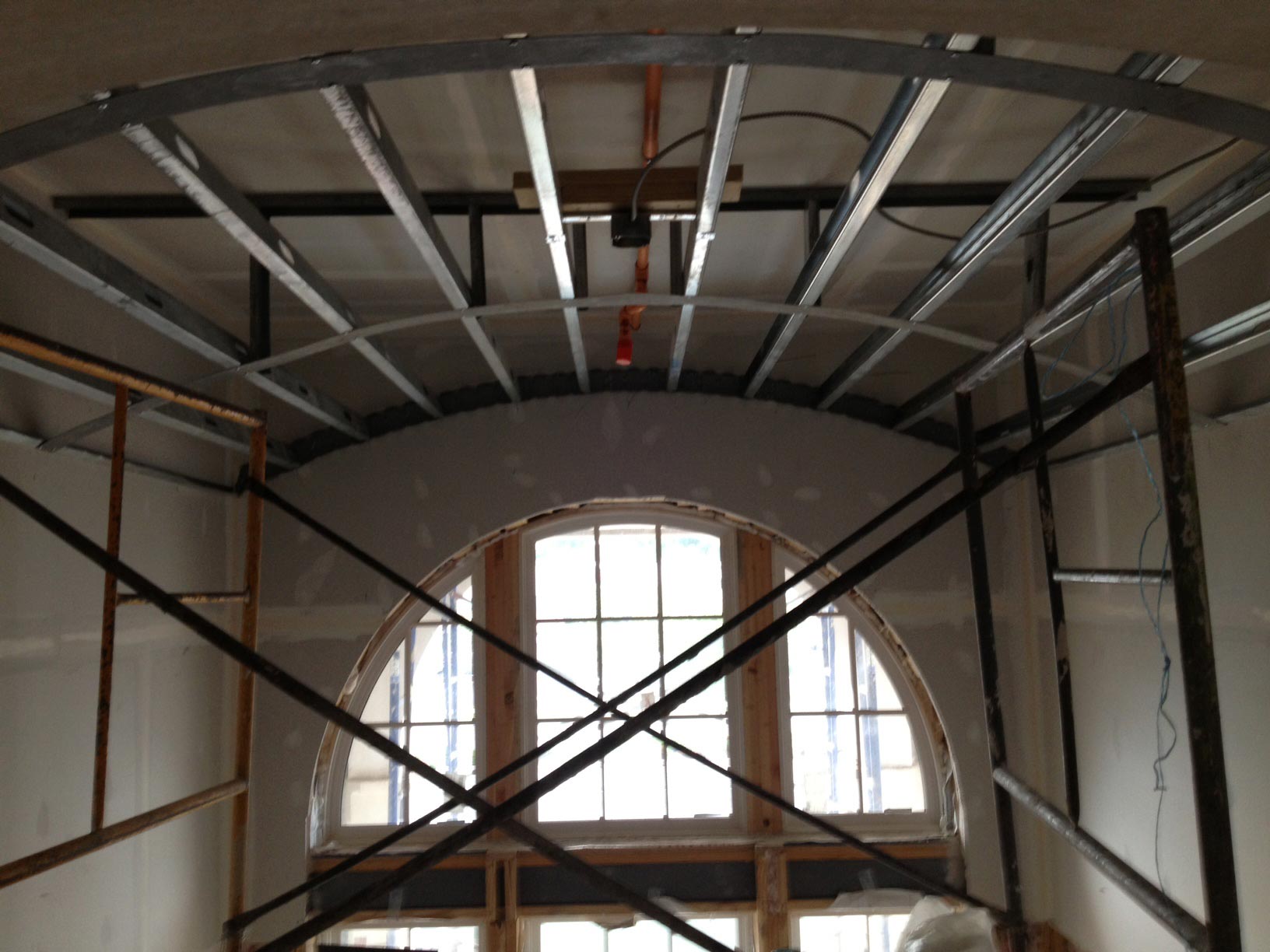 arched ceiling metal frame