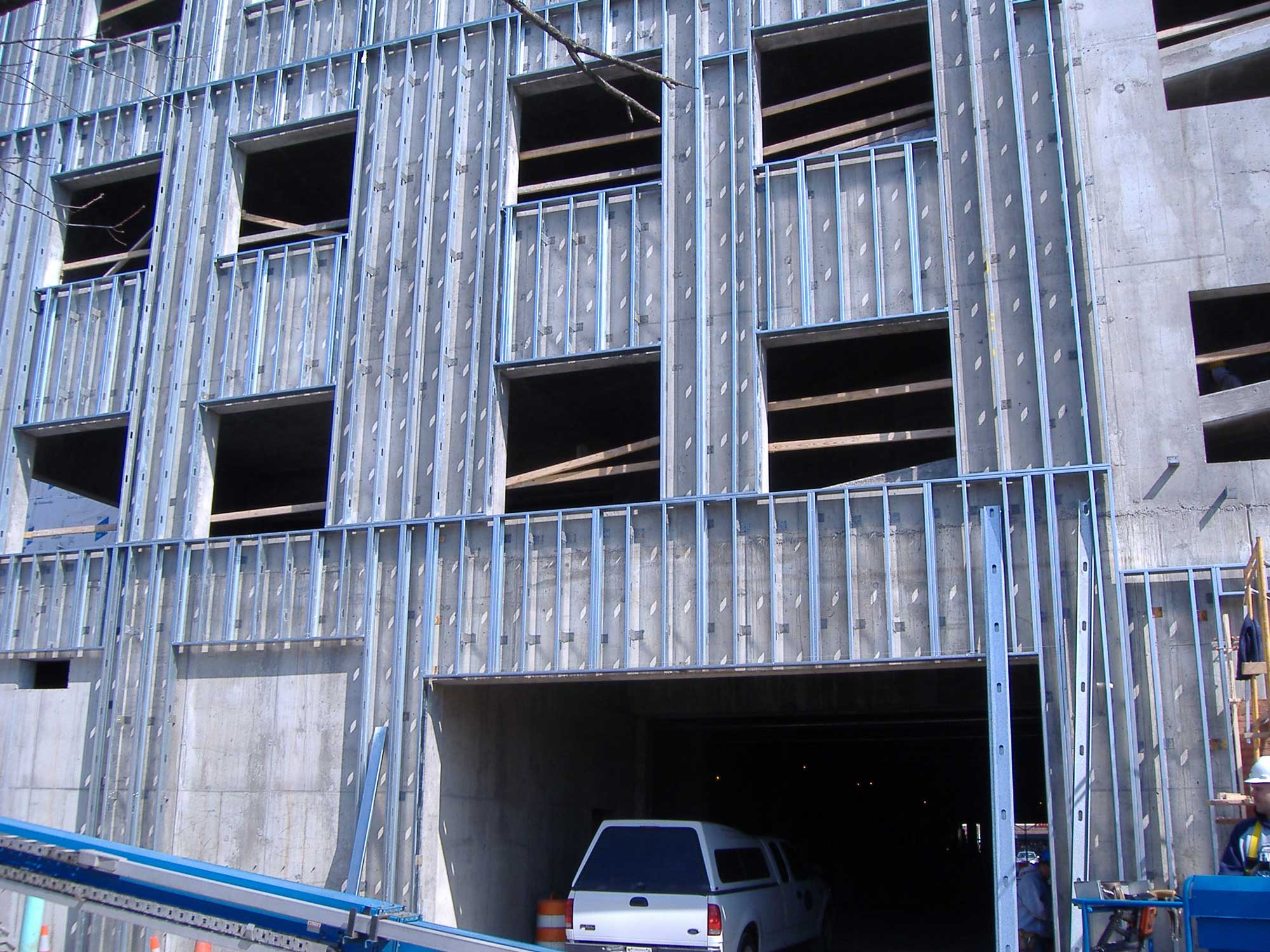 unfinished building facade